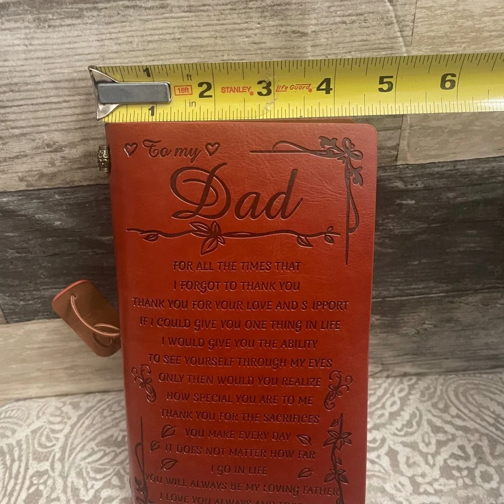 To My Dad Engraved Leather Journal Refillable Travelers Notebook Brown Gift